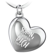 Herz Schlüsselanhänger mit Gravur - "Schön dass es dich gibt" - Glücksbringer