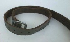 PACKRIEMEN / Lederriemen - ehem. schweizer Armee - mit Gürtelschnalle -  oliv