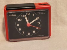 DDR Wecker Ruhla Eurochron Quartz rot teilweise Funktion Bastlerartikel