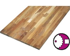 Arbeitsplatte Eiche geölt massiv B/C 1 Längskante gerundet, keilgezinkt 2400 x 6