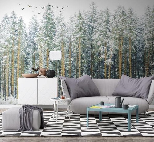 Schnee wald h914 tapete - wald,