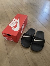 NIKE Kinder Jungen Badelatschen KAWA SLIDE Badeschuhe SCHWARZ  - Gr. 33 / 33,5