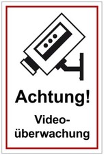 ☆ Schild - Achtung Videoüberwachung - 200 / 250 / 300 Kunststoff (Vorsicht)