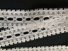 alte Plauener Spitze,100x3cm, Weiß Bw Banddurchzug Puppenkleidung Brocante