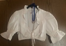 Schöne Dirndl Bluse Kurzbluse Oktoberfest Gr. 38 mit Halskette 