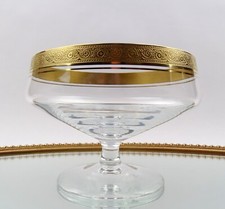 Exquisite Theresienthal Marlowe Minton Fußschale aus Kristallglas mit Goldrand