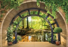 Fototapete Wald 3D Effekt Bäume Natur Wohnzimmer VLIES TAPETE XXL + KLEISTER