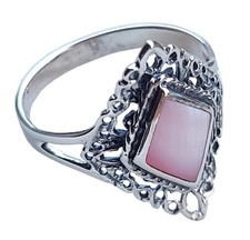 Silberring 925 er Damen Rosa
