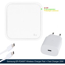 Samsung Wireless Charger Pad EP-P2400T Ladestation, 25W Fast Charger USB-C Kabel