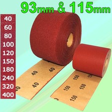 Schleifpapierrollen 93mm 115mm Sandpapier Rollenschleifpapier 1m 2,5m 5m 10m 25m