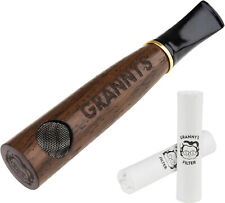 Granny's Premium Handgefertigte Holzpfeife mit 9mm Aktivkohlefilter | Nussbaum