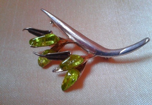 Art deco silber brosche - art,