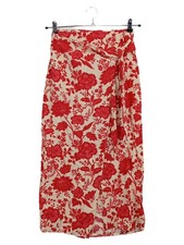 MANGO Damen Wickelrock Blumenmuster Gr. 34/XS Maxirock Freizeit Mehrfarbig