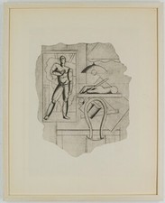 Willi Baumeister, "Sport und Maschine"  Originalgrafik 1929. Aufl. 200, gerahmt