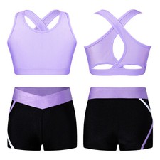 DE Mädchen Bikini Tankini Set Zweiteiler Badeanzug Bademode Yoga Gymnastik Set