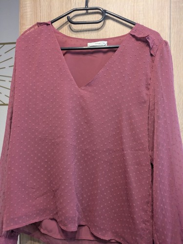 Rosa bluse mit langen - rosa, halb