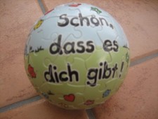 Puzzle, Ball, sheepworld, "schön das es Dich gibt", bereits zusammengesteckt