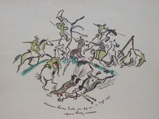 RICHARD SEEWALD - Ulanenangriff. Lithographie signiert, 1914. Jentsch L 2