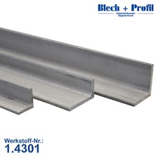 Edelstahl Winkel Winkelstahl 1.4301 V2A 20x10x3mm - 100x100x10mm bis 6m