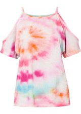 Shirt Gr. 36/38 Lila/Hellrot/Türkis Damenshirt Sommer-Tunika Oberteil Neu*