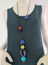 Alisha D Lange Statement Kette Necklace poppige Resin Power Kugeln Made in Italy