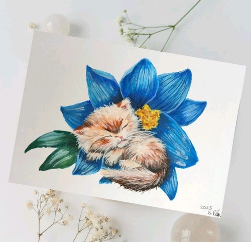 Aquarell katzen gemälde - katzen,