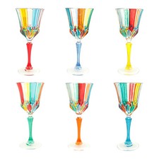 Set Mit Sechs 6 Murano Wein