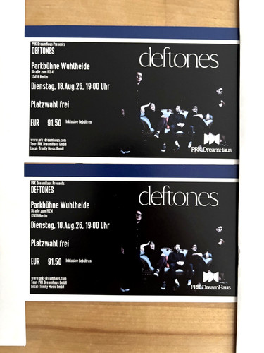 Tickets deftones - 2x, /