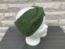 Stirnband mit Twist,Haarband aus Wolle,Strickband ,olivgrün