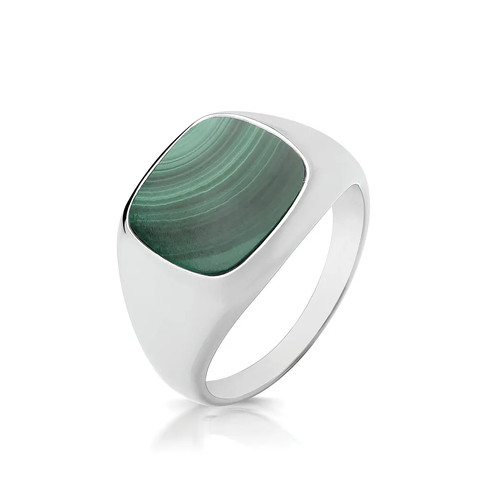 Triple cushion malachit ring - triple,