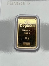 Degussa 10 gram 999,9 gold bar