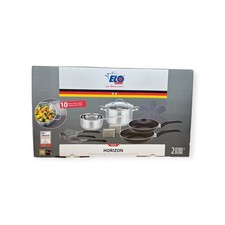 ELO Basic Horizon Topf &Pfannen  Set 10 teilig Silber-Schwarz, alle Herdarten