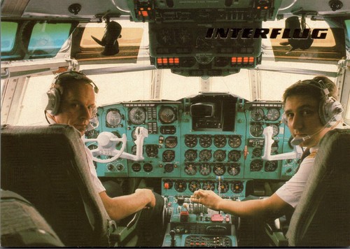 Interflug ddr 62 - ak, cockpit