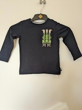 s.Oliver Longsleeve Gr. 104/110 Blau Langarm Oberteil Erdmännchen Nachtleuchtend