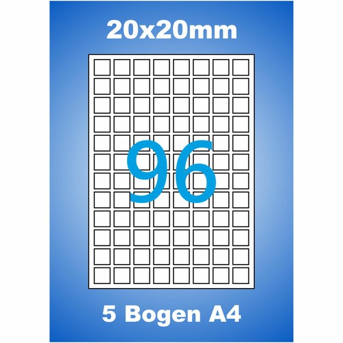 Blatt etiketten 20x20mm - etiketten,