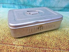alte große Brotdose Aluminium DDR 25x17 cm Stanzila Picknick Vintage Nr.1