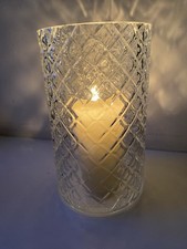 Glas Deko Vase Waben Blumen