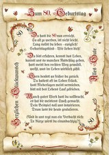 Urkunde Geschenk Jubiläum zum 80. Geburtstag