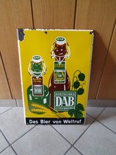 Emailschild Dortmunder Actien Brauerei DAB  - 60x40cm - Original um 1950