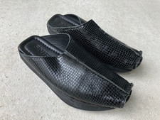 Snipe Pantoletten selten getragen Leder Snakeprägung schwarz Gr. 37 Schuhe