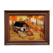 KRESIMIR RAK Hinterglasmalerei Weinernte Jugoslawien 1978 Naive Kunst Weinlese