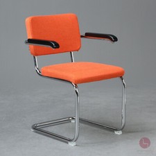 Thonet S64 PV Stoff Freischwinger Orange Flax Bauhaus Klassiker Stuhl Chair TOP