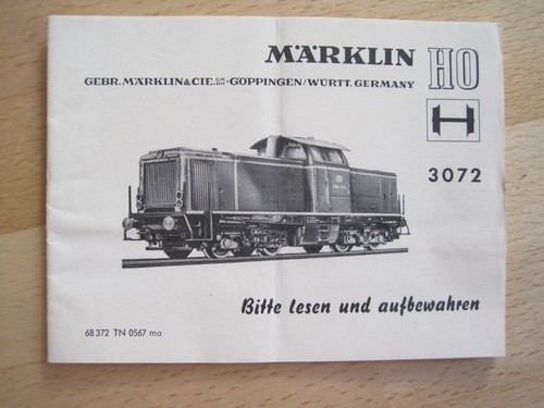 Märklin anleitung 3072 von - 3072,