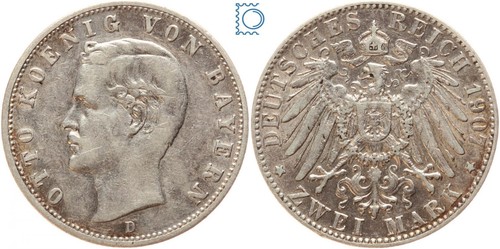 Bayern mark 1907 könig - 1907, d,