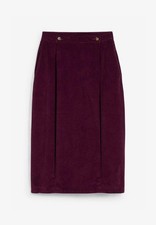 Cord-Midirock aus Bio-Baumwolle Gr 52 Weinrot Damen Faltenrock Freizeit-Rock Neu