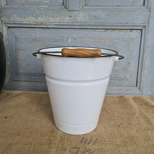 B8289 Emaille Eimer | Wassereimer | EMAIL | ca. 5 Liter | ALT | WEISS