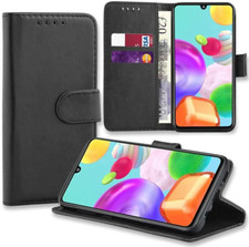 Für Samsung Galaxy A41 Handyhülle Leder Flip Stoßfest Geldbörse Buch Cover 