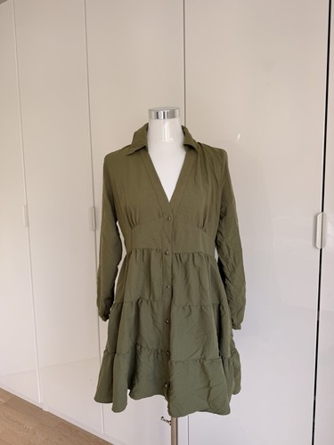 Zara kleid khaki olivgrün - zara,