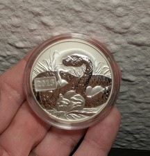 ❤️ Silber Tokelau 2013 Year Of The Snake Lunar 5 Dollar 1 Oz 999 Münze Schlange