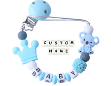 Baby Schnullerkette mit Namen Silikon BPA-frei Perfekt Geschenk Junge & Mädchen